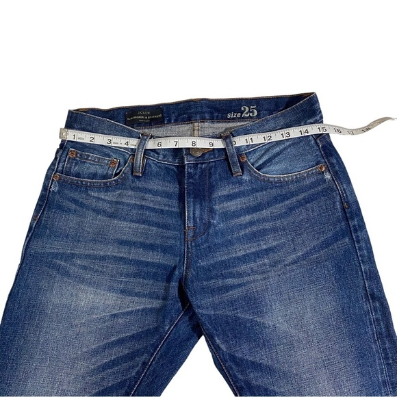 J. Crew Jeans Slim Broken-In Boyfriend Jeans Women Sz 25 x28 Whiskered Denim - Picture 6 of 12